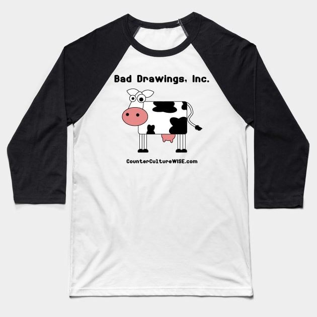 Bad Drawings, Inc. "The Cow" Baseball T-Shirt by CounterCultureWISE